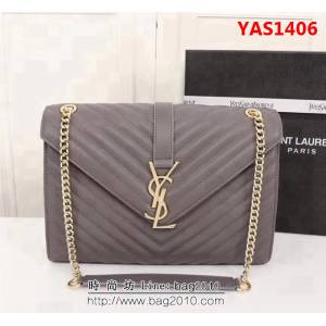 YSL聖羅蘭 經典款 互扣式球紋金屬YSL標誌 原版南非皮肩背包 26588 YAS1406