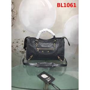 BALENCIAG巴黎世家 歐洲水貨 Balenciaga city mini 小金釘 限量 原廠爆裂紋羊皮黑色 深灰色  BL1061