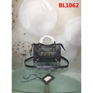 BALENCIAG巴黎世家 歐洲水貨 Balenciaga city mini 小金釘 限量 原廠爆裂紋羊皮黑色 深灰色  BL1062