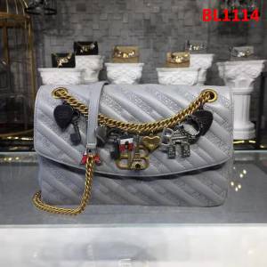 BALENCIAG巴黎世家 LOCK ROUND 18年早春 絎縫鏈條包 時尚百搭  BL1114