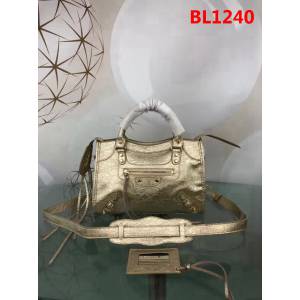 BALENCIAG巴黎世家 原版 義大利進口爆裂銀皮 新款 手提單肩斜挎包  BL1240