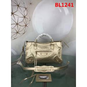 BALENCIAG巴黎世家 原版 義大利進口爆裂銀皮 新款 手提單肩斜挎包  BL1241