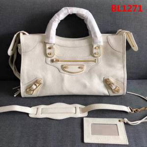 BALENCIAG巴黎世家 機車包 BALENCIAGA 原版山羊皮包邊五金 手提肩背斜挎包  BL1271
