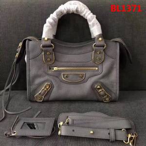 BALENCIAG巴黎世家 機車包 23cm原版山羊皮配金邊 手提肩背斜挎包  BL1371