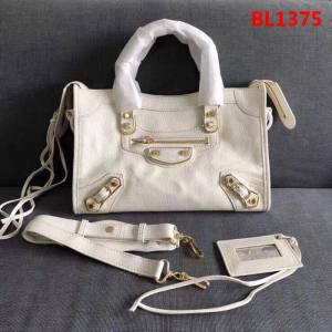 BALENCIAG巴黎世家 機車包 30cm原版山羊皮配金邊 手提肩背斜挎包  BL1375