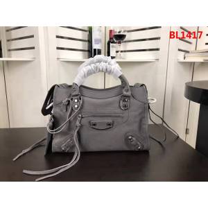 BALENCIAG巴黎世家 原單品質 經典機車 原版山羊皮銀邊 包邊五金款 手提肩背斜挎包  BL1417