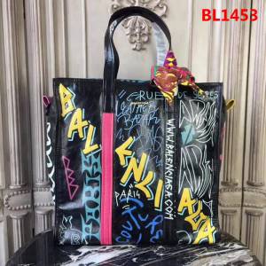 BALENCIAG巴黎世家 BALENCIAGA BAZAR SHOPPER L碼 彩色塗鴉手提袋  BL1453