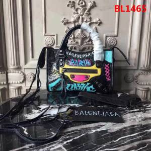 BALENCIAG巴黎世家 Graffiti Classic City 23cm機車包 義大利爆裂紋羊皮 手提肩背斜挎包  BL1465