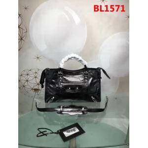 BALENCIAG巴黎世家 義大利進口 原版油蠟頭層牛皮 香皮小銀釘 時尚百搭 手提肩背斜挎包  BL1571