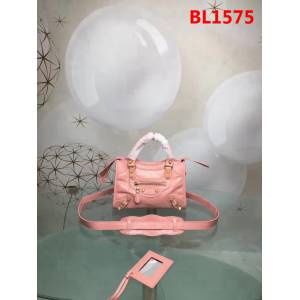 BALENCIAG巴黎世家 義大利進口 原版油蠟頭層牛皮 香皮小銀釘 時尚百搭 手提肩背斜挎包  BL1575