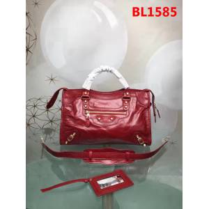 BALENCIAG巴黎世家 義大利進口 原版油蠟頭層牛皮 香皮小銀釘 時尚百搭 手提肩背斜挎包  BL1585