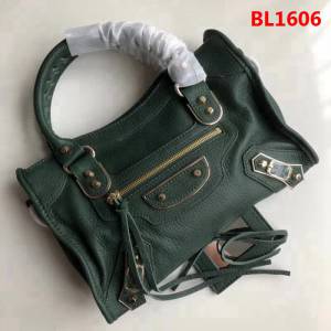 BALENCIAG巴黎世家 義大利進口頂級山羊皮 小金釘 深灰色 手提肩背斜挎包  BL1606