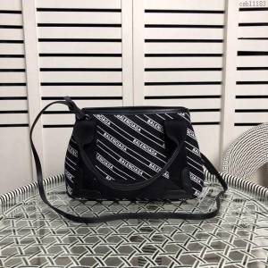 Balenciaga女包 巴黎世家最新款斜條紋字帆布包 Balenciaga斜條紋字新版一行字 小號手提包  csbl1183