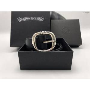 chrome hearts皮帶 克羅心經典針扣皮帶 克羅心銀飾做舊腰帶  gjc1600