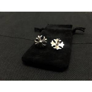 chrome hearts銀飾 純手工製作 克羅心大十字花耳釘 克羅心耳飾  gjc1761