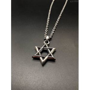 chrome hearts銀飾 克羅心大號六芒星吊墜28寸龍蝦扣鏈 克羅心銀飾品 925銀首飾  gjc1855