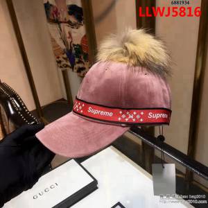 LV與supreme聯名秋冬款 時尚百搭絲絨棒球帽 6881934 LLWJ5816
