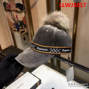 LV與supreme聯名秋冬款 時尚百搭絲絨棒球帽 6881934 LLWJ5817