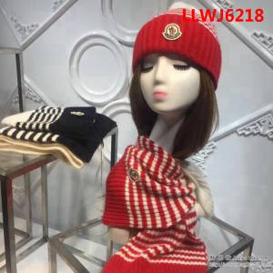 MONCIER蒙口 原單 官網最新羊毛針織帽子圍巾套裝 男女同款 LLWJ6218