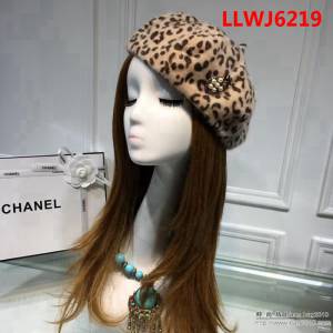 CHANEL香奈兒 火爆百搭跑量款 水貂絨豹紋八角帽 LLWJ6219