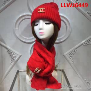 CHANEL香奈兒 淑女款 原單兔絨+羊毛帽子圍巾套裝 LLWJ6449