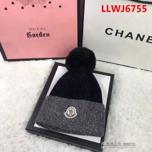 MONCIER蒙口 秋冬專櫃款 新款拼接針織毛線帽 LLWJ6755