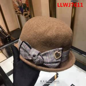 DIOR迪奧 韓版專櫃代購休閒款 秋冬羊毛圓頂禮帽 高端時尚盆帽 6882002 LLWJ7611