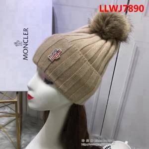 MONCIER蒙口 專櫃新品 原版高端狐狸毛球羊毛+兔絨 時尚百搭針織帽 LLWJ7890