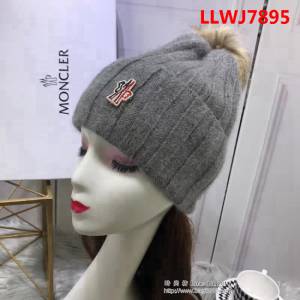 MONCIER蒙口 專櫃新品 原版高端狐狸毛球羊毛+兔絨 時尚百搭針織帽 LLWJ7895