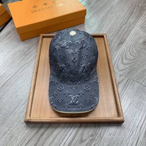 LV新品男士帽子 路易威登灰色印花鴨舌帽棒球帽  mm1334