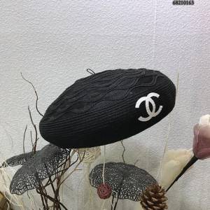 Chanel女士帽子 香奈兒新款波紋設計百搭貝雷帽  mm1408