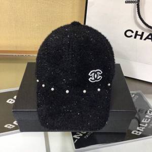 Chanel爆款女士帽子 香奈兒兔絨棒球帽鴨舌帽  mm1426
