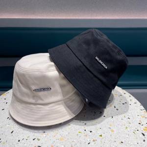 Balenciaga男女同款帽子 巴黎世家長標黑白經典漁夫帽遮陽帽  mm1555