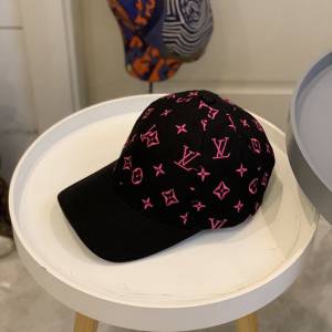 LV男女同款帽子 路易威登拼接刺繡款棒球帽  mm1655