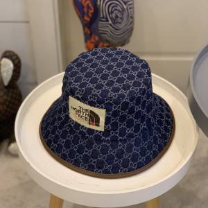 Gucci北面聯名款帽子 古馳水洗牛仔漁夫帽遮陽帽  mm1659