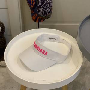 Balenciaga新品女士帽子 巴黎世家新款彩色純棉立體logo空頂帽遮陽帽  mm1664