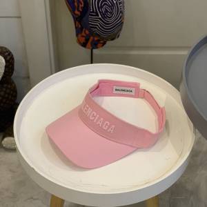Balenciaga新品女士帽子 巴黎世家新款彩色純棉立體logo空頂帽遮陽帽  mm1667