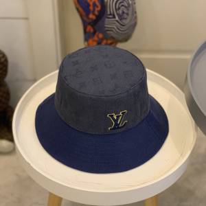 LV新品女士帽子 路易威登雙面牛仔漁夫帽遮陽帽  mm1678