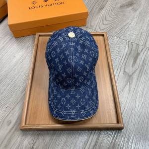 LV男女同款帽子 路易威登水洗做舊牛仔小字棒球帽鴨舌帽  mm1759