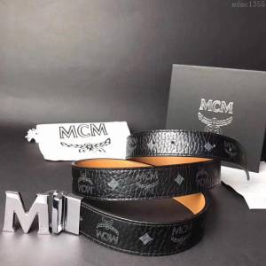 MCM皮帶 專櫃同步 原單 韓國雙面進口頭層皮 mcm腰帶  mdmc1355