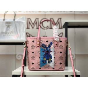MCM女包 原單 6203兔子打釘 飾有可愛圖案 Anya購物袋 MCM女手提包 手拎包 MCM斜挎單肩包  mdmc1421
