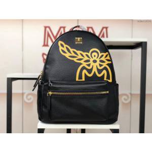 MCM雙肩包 原單 5919 2019新款 MCM全皮荔枝紋 特別定制款 3D絲印M家翅膀 MCM後背包  mdmc1434