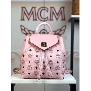 MCM雙肩包 原單 5922 2019新款 Essential兩用包 頂部邊緣抽繩設計 正面翻蓋 MCM女背包  mdmc1438