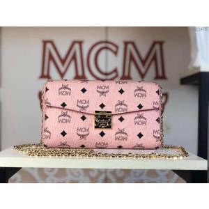 MCM女包 原單 6226中號 Patricia鏈條包 復古印花 信封式手拿包 MCM鏈條斜挎包  mdmc1456