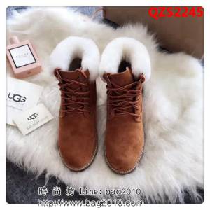 UGG 2018爆款 牛磨砂皮 栗色 時尚保暖 馬丁靴 QZS2245