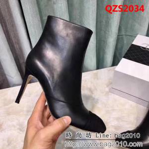 CHANEL香奈兒 官網同步 2018秋冬走秀C家 綿羊皮 高跟短靴 QZS2034