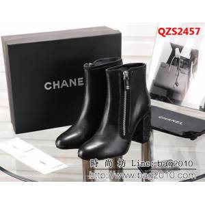 CHANEL香奈兒 官網同步 2018新款 混種羊皮+羅緞 秋冬短靴 QZS2457