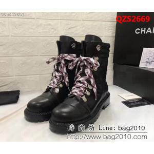 CHANEL香奈兒 高級成衣系列 短靴款 菱格紋格子刺繡 女短靴 QZS2669