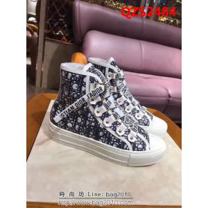 DIOR迪奧 2018秋冬走秀款 高 中 低幫 帆布女休閒鞋 QZS2484