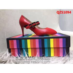 GUCCI古馳 2019春款 女士高跟單皮鞋 紅色 QZS1094